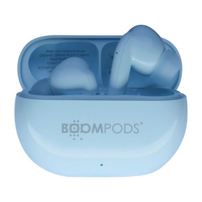 BOOMPODS Ecouteurs TWS Bluetooth 5.3 Extra Bass Mod&egrave;le EchoBuds Bleu ciel