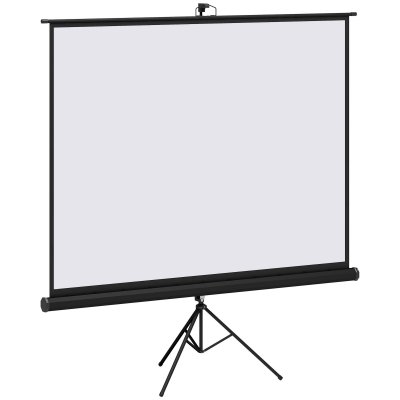 HOMCOM &Eacute;cran de projection 100 pouces 4K HD 4:3 support tr&eacute;pied hauteur r&eacute;glable noir 