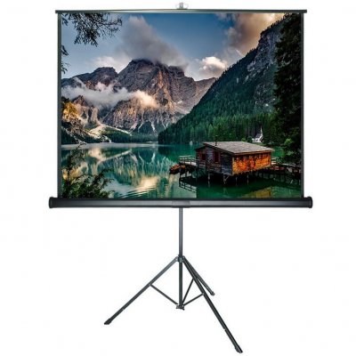 CELEXON Ecran de projection sur pied manuel blanc mat Polaro 172 x 172 cm DELUXX Advanced 