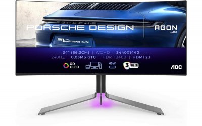 AOC &Eacute;cran Gaming Incurv&eacute; 34""  Porsche PD34 - QD OLED 240 Hz USB-C