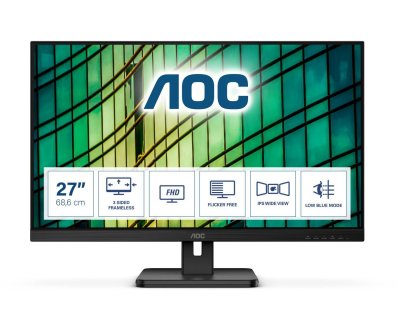 AOC Ecran PC  27E2QAE - 27"" IPS/4ms/FHD/DP/HDMI/HP/75Hz