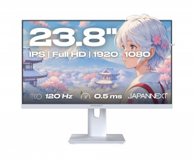 JAPANNEXT Ecran PC Gaming/Bureautique | 23,8" | IPS | FHD | 120Hz | Pastel Blanc