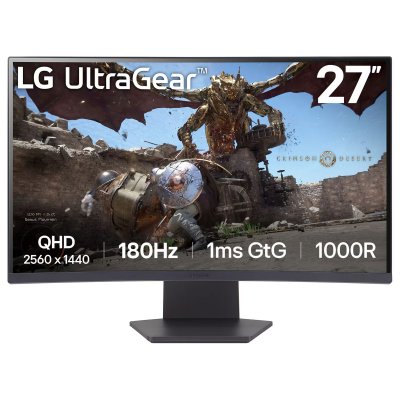 LG Ecran PC Gaming  27GS60QC-B 27" Incurv&eacute; 180 Hz QHD 2560 &times; 1440