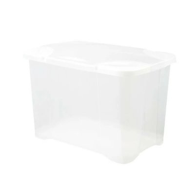 EDA  PLASTIQUE Boite de rangement ClipBox 60 L - Naturel couvercle avec charniere - 60 x 40 x 40 cm