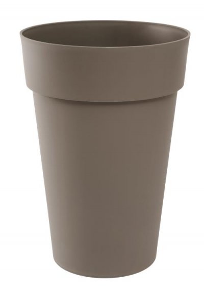 EDA  - Pot de fleur rond Toscane &oslash; 46 x H.65 cm - Taupe - Taupe