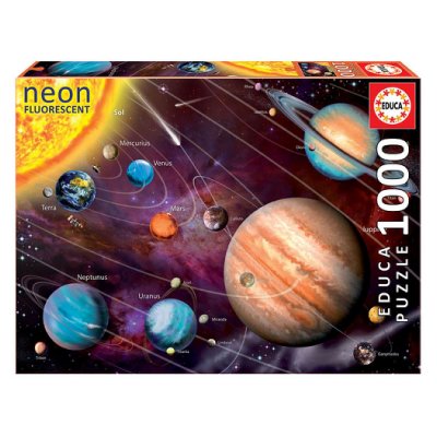 EDUCA BORRAS  1000 Pieces Sistema Solar Neon Wooden Puzzle Argent&eacute;