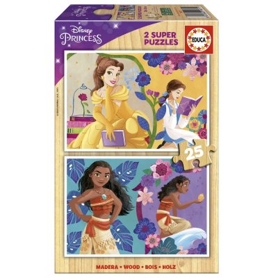  Educa Borras 2x25 Pieces Disney Princess Puzzle Jaune