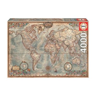 EDUCA  Puzzle 4000 Pieces - Mappemonde 