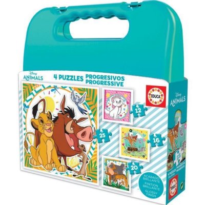 Educa - Puzzle - Mallette Progressive Disney Animals 