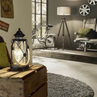 EGLO  - Lampe de table bradford noir, E27 max. 1X60W