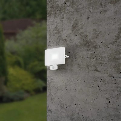 EGLO  Spot d'ext&eacute;rieur LED Faedo 3 capteur, blanc, 50&nbsp;W