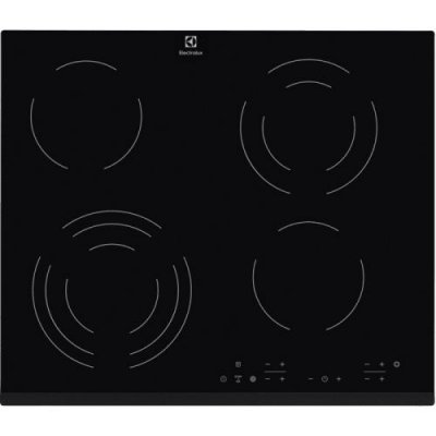 ELECTROLUX EHF6343FOK Table de Cuisson 1200W 240V 4 Foyers Vitroc&eacute;ramique Noir