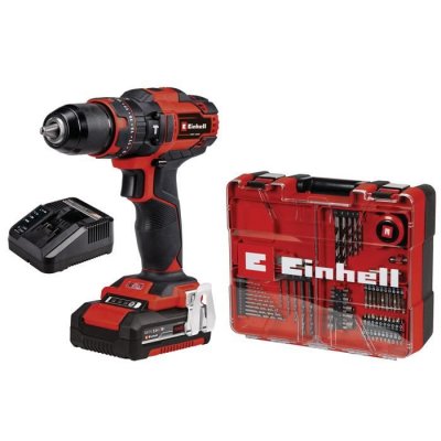 EINHELL  Perceuse-visseuse percussion TE-CD 18/40 Li-i 64 (1x2,0 Ah) - 18V - 40Nm - 64 accessoires 