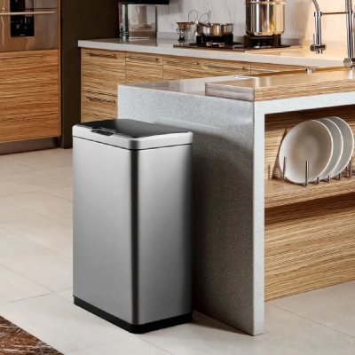 EKO  8713631707157 Poubelle, M&eacute;tal, INOX, 27 x 46 x 65,5 cm
