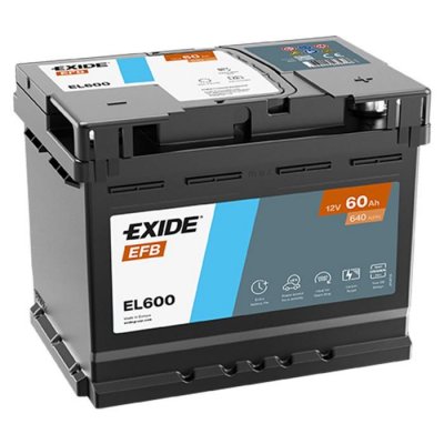 EXIDE EL600 12V 60Ah 640A efb Batteries voiture 242 x 175 x 190 mm - 