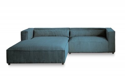 LISA DESIGN Ela - canap&eacute; d'angle gauche 4 places - en velours c&ocirc;tel&eacute; - style contemporain