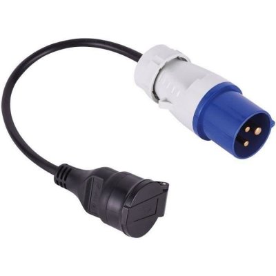 Electraline 20848043M Adaptateur pour caravanne, Bleu