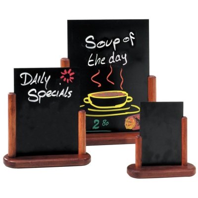 SECURIT El&eacute;gante ardoise de table finition acajou - 30 x 21 cm - Ardoise