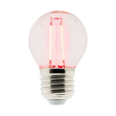 ZENITECH Elexity - Ampoule LED D&eacute;co filament rouge 3W E27 Sph&eacute;rique