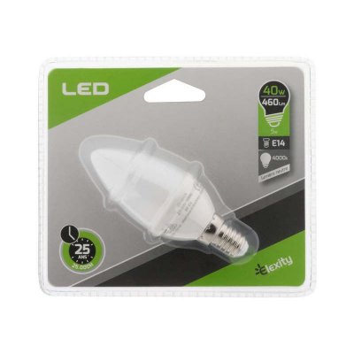 ELEXITY  - Ampoule LED Flamme 5W E14 400lm 4000K - (blanc neutre)