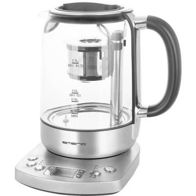 EMERIO  WK-122248 Bouilloire sans fil, sans BPA, avec &eacute;cran argent, noir