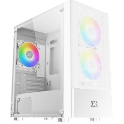XIGMATEK EN47772 Bo&icirc;tier PC USB 3.0 Verre Tremp&eacute; Micro-ATX Mini Tour 3 Ventilateurs Blanc