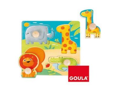 GOULA Encastrement 4 pi&egrave;ces en bois : Animaux Sauvages