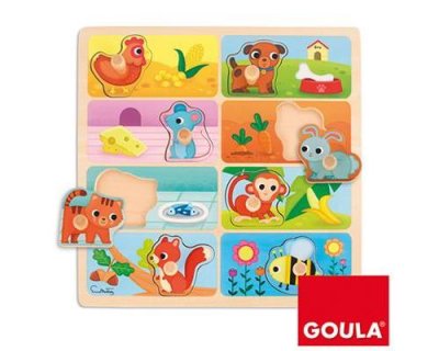 GOULA Encastrement en bois, 8 pi&egrave;ces, le repas des animaux