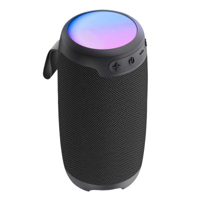 AKASHI Enceinte Bluetooth 10W Portable Autonomie 10h et LED Multicolore Noir