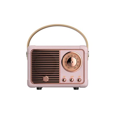 AVIZAR Enceinte Bluetooth 5.0 3W RMS Mod&egrave;le Auteuil avec Poign&eacute;e de Transport Rose