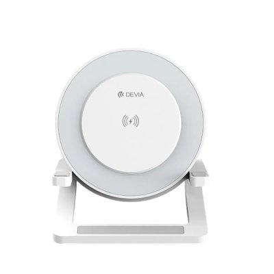 DEVIA Enceinte bluetooth 5.2 avec lampe de nuit et chargeur induction 15w  blanc TFAU0017 