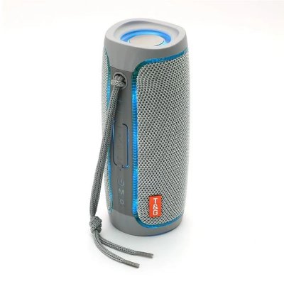 YONIS Enceinte Bluetooth LED TWS Son Dynamique Radio FM Autonomie 4H Gris 