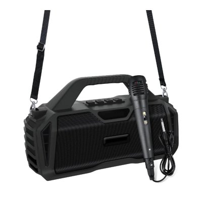 YONIS Enceinte Bluetooth Portable Avec Micro Et Sangle Son Parfait En Ext&eacute;rieur Noir