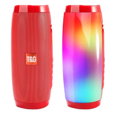 YONIS Enceinte Bluetooth Portable Lumineuse Autonomie 3H Puissance 10W Micro SD FM Rouge 