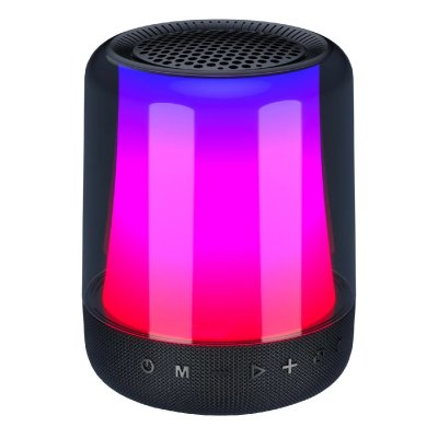 YONIS Enceinte bluetooth portable noire avec lumi&egrave;re rgb son surround 360&deg; autonomie 20h  