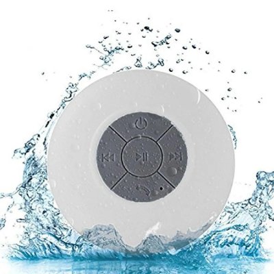 YONIS Enceinte Bluetooth Waterproof Portable Mini Subwoofer Pour Douche Avec Micro Int&eacute;gr&eacute; Blanc 
