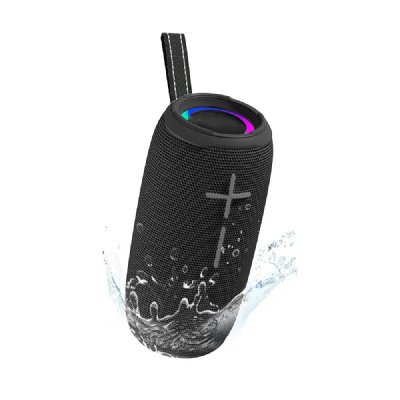 YONIS Enceinte bluetooth waterproof puissante 10w autonomie 4-6h lumi&egrave;re rythmique ipx6 noir  
