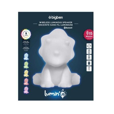 BIGBEN INTERACTIVE Enceinte lumineuse connect&eacute;e, plastique blanc, sans fil, BIGBEN Dino