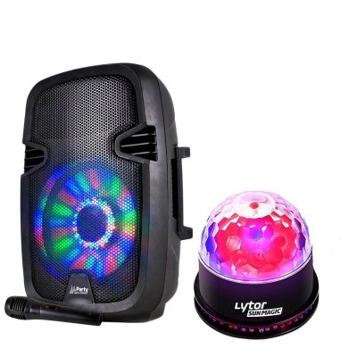 PARTY LIGHT & SOUND Enceinte mobile sur batterie party7 300w usb bluetooth + fm + micro + effet astro sunmagic led rvb