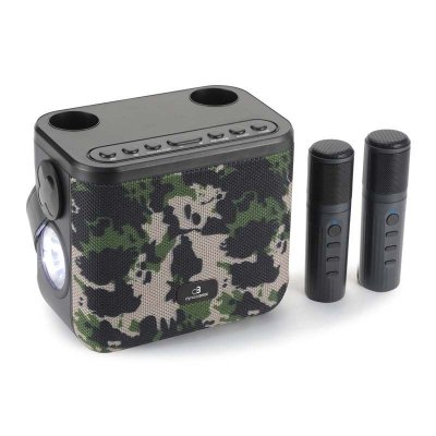 DYNABASS Enceinte Portable Karaok&eacute; 2 Micros Dbe50 Army 