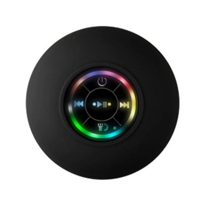 YONIS Enceinte Waterproof Bluetooth Avec Lumi&egrave;res Flash Et Ventouse Puissante Noir 