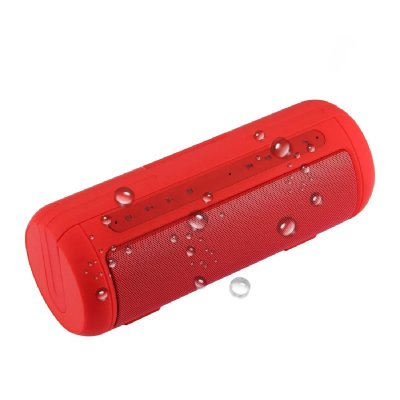 YONIS Enceinte Waterproof Bluetooth St&eacute;r&eacute;o Avec Micro Int&eacute;gr&eacute; Et Poign&eacute;e Rouge