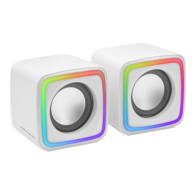 MARS GAMING Enceintes Compactes Gaming RGB MSCUBE Blanc Processeur de Son DSP 8W
