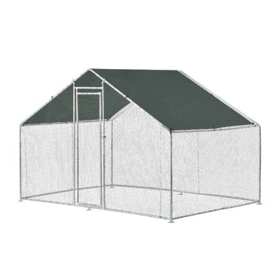 PRO.TEC Enclos Ext&eacute;rieur Voli&egrave;re Acier Galvanis&eacute; 3 x 2 x 2 m Argent Vert Fonc&eacute; []