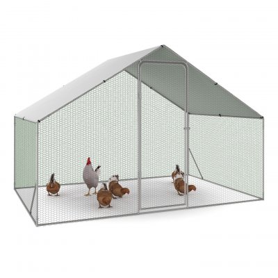 IDMARKET Enclos poulailler 6 m&sup2; parc grillag&eacute; 3x2 M acier galvanis&eacute;