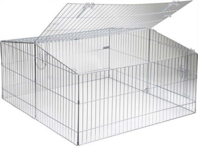 KERBL Enclos pour animaux de compagnie Easy M&eacute;tal Argent&eacute; 82845  n/a