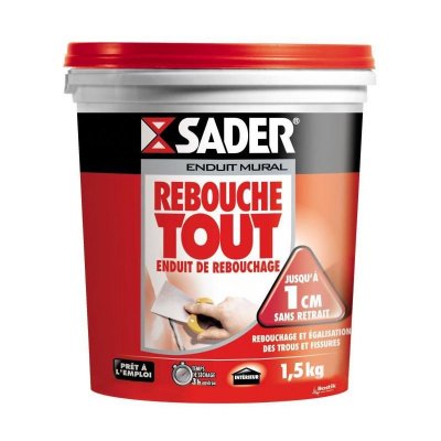 SADER Enduit Mural De Rebouchage Rebouche Tout P&acirc;te  - Le Pot De 1,5kg