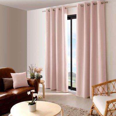 Enjoy Home - Rideau uni occultant avec oeillets - 140 x 240 cm - Rose