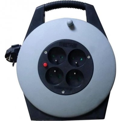 ELECTRALINE Enrouleur de c&acirc;ble &eacute;lectrique m&eacute;nager avec terre L. 5 m ho5vvf 3g1.5