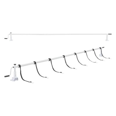 EN.CASA Enrouleur pour b&acirc;che de piscine oliveti &agrave; longueur r&eacute;glable 147-555 cm []